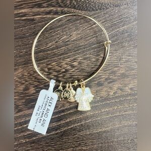 Alex and Ani Gold Tone “Tree Topper Angel” Initial Bracelet B10